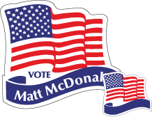 Image of USA Flag with banner ad.