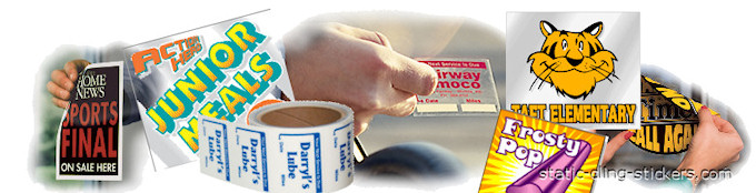 Static Cling Stickers, various static stickers